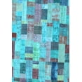 thumbnail image 1 of Ahgly Company Indoor Rectangle Patchwork Light Blue Transitional Area Rugs, 8' x 10', 1 of 4