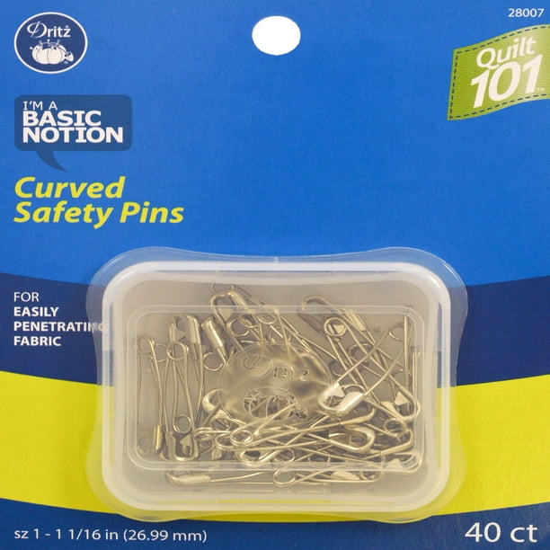 Dritz Quilt 101 Curved Safety Pins 40/PkgSize 1 40/Pkg