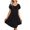 Black, variant on Womens Nightgown Soft Sleepwear Pleated Sleepshirt Sleep Dress Short Sleeve Nightdress