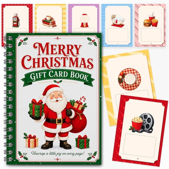 Merry Christmas Gift Card Book For Teens, Christmas Gift Card Holder Book Christmas Gift Card Book For Adults, Kids, Teens; 5x7in Easy to Gift, Gift Arrives Before Christmas (C)