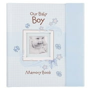 Christian Art Gifts Boy Baby Book of Memories Blue Keepsake Photo Album Our Baby Boy Memory Book Baby Book with Bible Verses, The First Year
