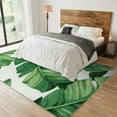 thumbnail image 3 of Modern Fashion Small Area Rug, Rainforest Plant Green Banana Leaf Pattern Tropical Outdoor Rugs, Washable Non-Shedding Comfy Carpet for Indoor Studio Room Decor Mats 4ft x 6ft, 3 of 6