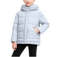 thumbnail image 3 of Xdegoge Quilted Jacket for Girls Boys Unisex Full Zip Stand Collar Hooded Jackets Casual Loose Puffer Coat Fall Winter Warm Padded Coats with Pockets Size 3-12, 3 of 10