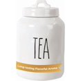 thumbnail image 1 of CHL-Ceramic Tea Jar, Modern Rae Dunn Farmhouse Design with "TEA" Wording, Kitchen Decor and Organization, Airtight Food Storage Container for Tea Leaves Storage, 9.5" H x 3.94" D, White, 1 of 4