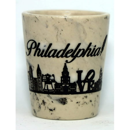 

Philadelphia Pennsylvania White Marble Ceramic Shot Glass