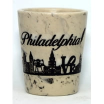 Philadelphia Pennsylvania White Marble Ceramic Shot Glass