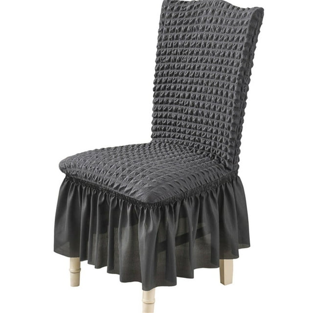 Bubble plaid Stretch Dining Chair Covers Slipcovers Thick With Chair Cover Skirt