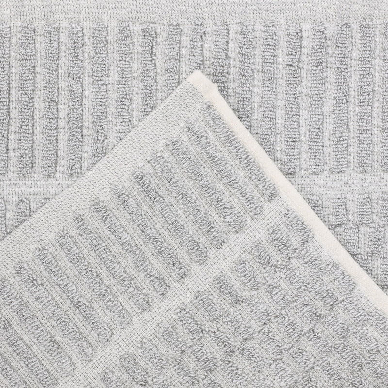 Superior Juno Viscose Cotton Blend Medium Weight 6 Piece Towel Set, Platinum