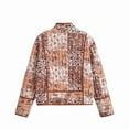 thumbnail image 5 of Womens Cropped Puffer Quilted Jacket Cardigan Floral Printed Long Sleeve Open Front Short Padded Coats Caramel Color M, 5 of 9