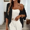 thumbnail image 7 of Lmueinov Womens Short Sleeve Knit Cardigan Sweaters Open Front Hollow Out Cover Up Lightweight Solid Color Cotton Knit Shrug for Summer Beach Office Daily Dress Matching, 7 of 7