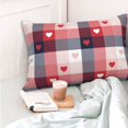 thumbnail image 4 of Pofeuu Heart Plaid Print Polyester Microfiber Plush Pillowcases, Super Soft and Cozy Pillow Case Covers with Envelop Closure（Pillow core not included）-16"x24", 4 of 6