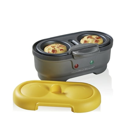 Hamilton Beach Egg Cooker, Egg Bites Maker & Poached Egg Maker, 2 Egg Capacity, Yellow Lid Model 25505