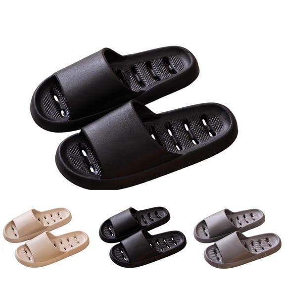 House Slippers for Men Slip-on Flat Heel Non-Slip Slides Slipper Men's Bathroom Shower Shoes House Slippers Lightweight Beach Sandals