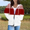 thumbnail image 4 of Hoodies for Women 2025 Color Block Striped Long Sleeve Zip Up Hoodie with Pockets Hooded Sweatshirt Women Jacket, 4 of 6