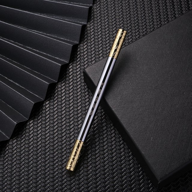 Bolígrafo de gel con aro dorado de latón Ruyi, regalo de oficina, bolígrafo de firma, bolígrafo de papelería para estudiantes