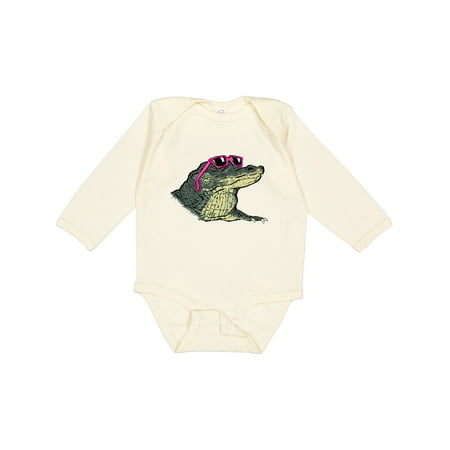 

Inktastic Sunny Gator in Pink Sunglasses Gift Baby Boy or Baby Girl Long Sleeve Bodysuit