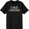 thumbnail image 3 of Ciao Amore Adult Black Crew Neck Short Sleeve Tee-Medium, 3 of 4