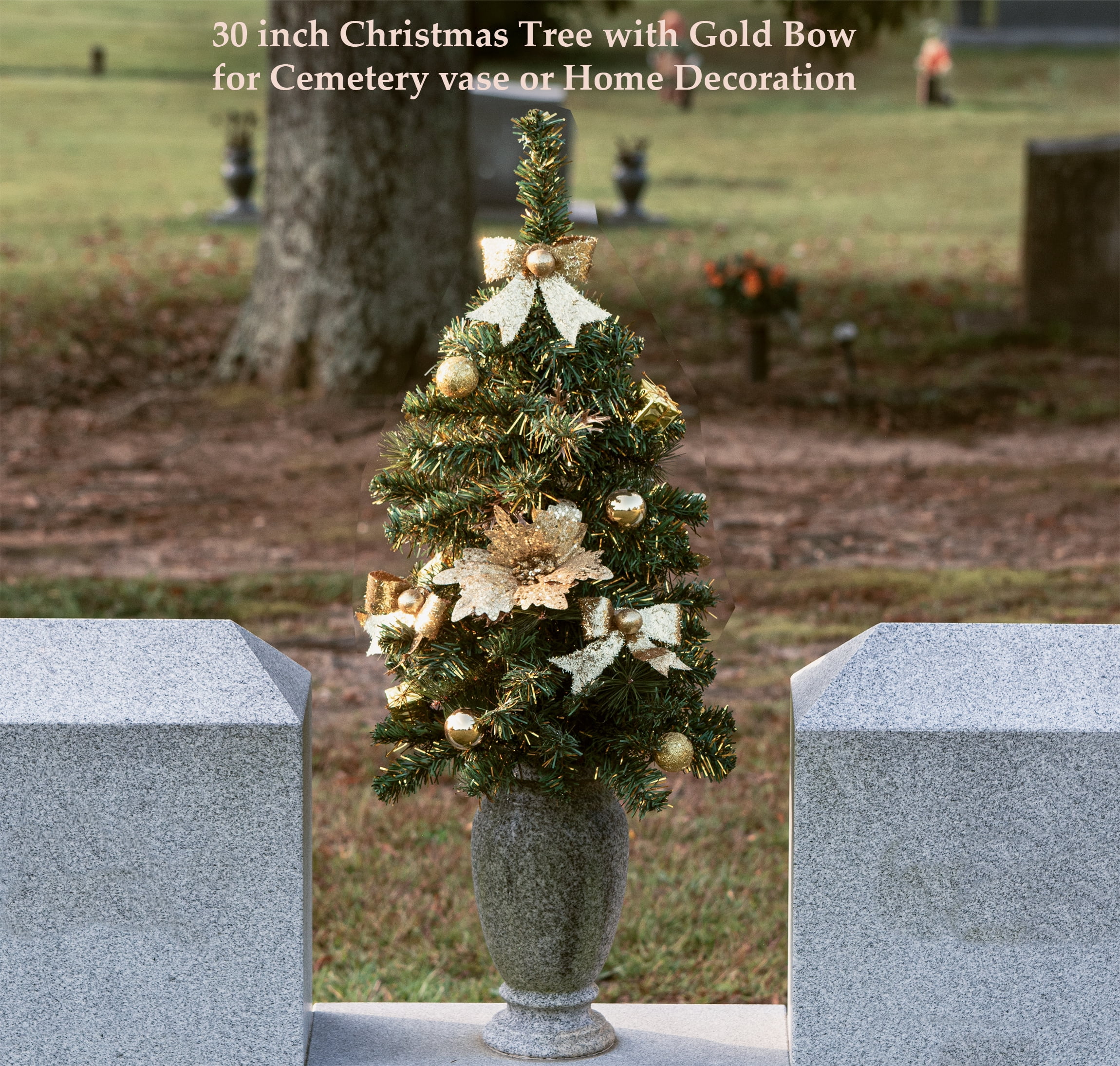 Cemetery Christmas outlet tree - cemetery flowers - cemetary flowers - flowers for grave - holiday cemetery decoration - xmas cemetery - christmas