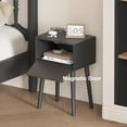 thumbnail image 4 of Nightstand Set of 2, Small Bed Side Table with Arch Door, Mid- End Table for Bedroom, Black, 4 of 6