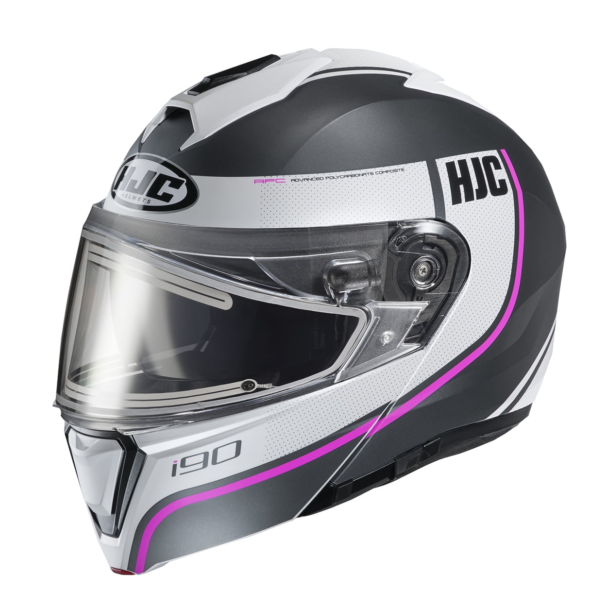 HJC i90 Davan snowmobile helmet with Electric Shield Semi-Flat