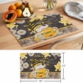 thumbnail image 6 of Yellow Gnomes Placemats Set of 4 Bee Daisy Honey Vintage Place Mats Indoor Wipeable Table Mats Washable Cloth Dining Table Placemats for Kitchen Holiday Party Home Decor 13x19 Inch, 6 of 9