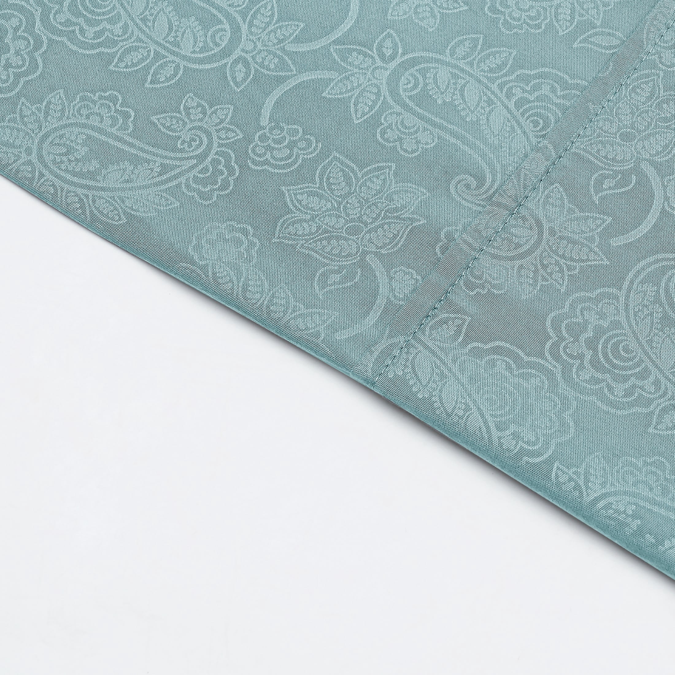Mainstays Super Soft Brushed Microfiber Bed Sheet Set, Blue Cameo Embossed Hayden Paisley, King, 4 Piece