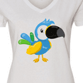 thumbnail image 4 of Inktastic Tropical Parrot, Colorful Parrot, Tropical Bird Women's V-Neck T-Shirt, 4 of 5