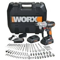 Restored- Worx WX176L.1 20V Power Share Switchdriver 2-in-1 Cordless Drill & Driver with 67pc Kit (Refurbished)