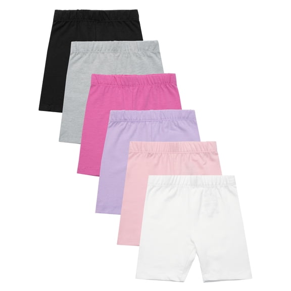 Fruit of the Loom Toddler Girl Play Shorts, 6-Pack, Sizes 2T-5T