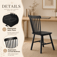 thumbnail image 4 of CRERIYO Solid Wood Windsor Dining Chairs, Set of 4, Spindle Back Kitchen Chairs with H-Style Legs, Classic Farmhouse Dining Room Chairs, Black, 4 of 13
