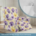 thumbnail image 3 of Xoenoiee Purple Daisy Flower Print Recliner Chair Covers 4-Pieces Recliner Covers Stretch 1 Seat Reclining Chair Cover Washable Lazyboy Recliner Covers Furniture Protector for Living Room, 3 of 7