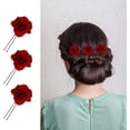 thumbnail image 4 of piezas-pinza para el cabello de flores, accesorios para el cabello de boda con flores rosas para mujer, pinza para el cabello de bailarina flamenca, accesorio hecho a mano para fiesta y boda, 4 of 5