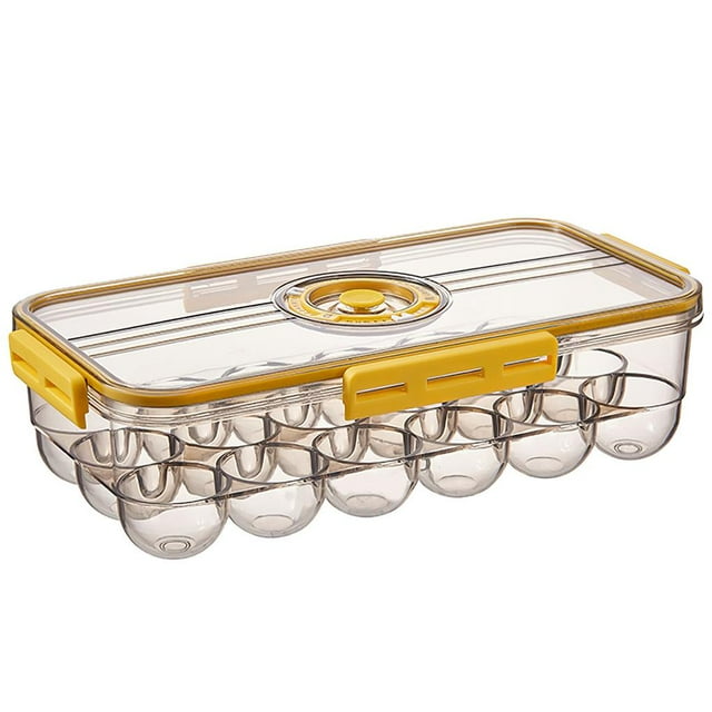 Bewildely Caja de temporizador de huevos Contenedor de almacenamiento de huevos de PET Organizador de huevos que ahorra espacio con tapa Canasta de huevos Almacenamiento y organización del hogar Bewildely HA021958-00