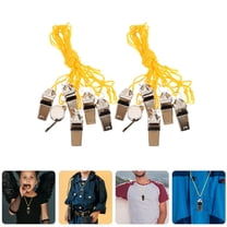 EXHUMKY 12pcs Stainless Steel Whistles With Lanyards Multi Function Emergency Whistles For Camping Hiking Survival And