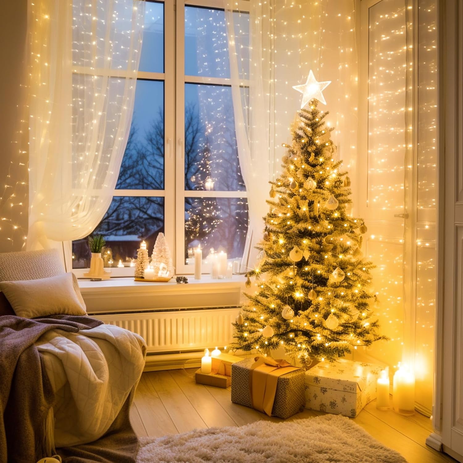 addlon Christmas Decorations Lights, 306 LED IP65 Waterproof Star Chri –  Addlon