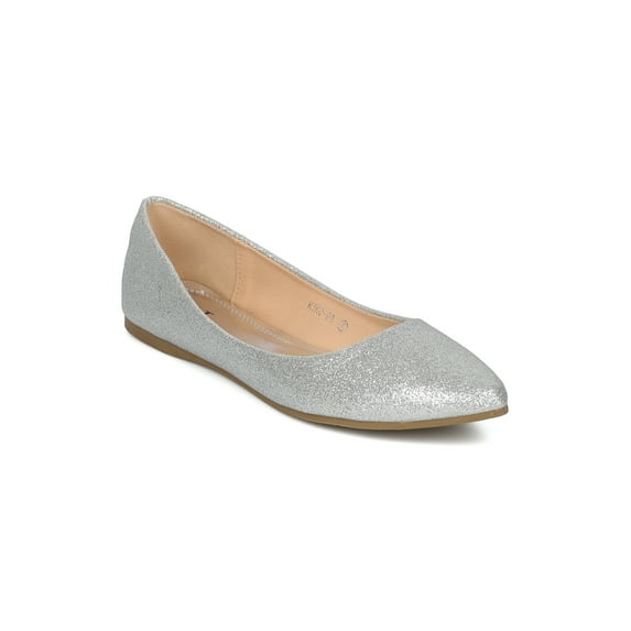 New Women Glitter Pointy Toe Slip On Ballet Flat - 17886 By ML