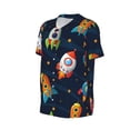 thumbnail image 2 of Balery Spaceships and Stars Baseball Jersey for Men Casual Button Down Shirts Short Sleeve Active Team Sports Uniform-3X-Large, 2 of 9