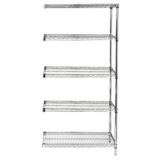 30" Deep x 48" Wide x 74" High 5 Tier Stainless Steel Wire AddOn