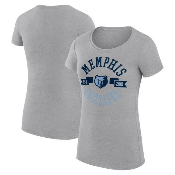 Women's G-III 4Her by Carl Banks Heather Gray Memphis Grizzlies Super-Slim Fit Lightweight Large City Logo T-Shirt