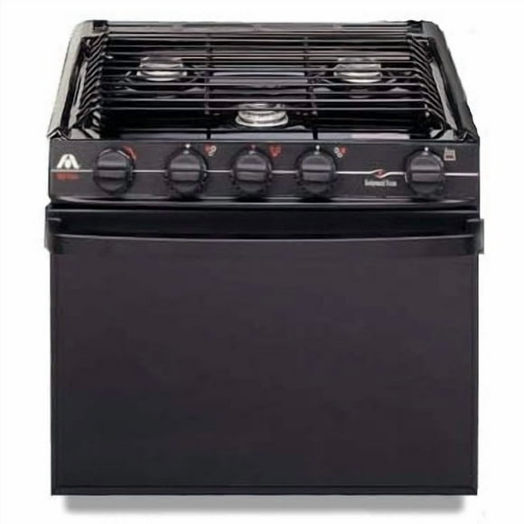 Enveloppe de Cuisinière, Protecteur de Dessus de Cuisinière et de Four SWRV300 pour Atwood/Dometic, Cuisinière Triangulaire à 3 Brûleurs; Noir; Tissu en Fibre de Verre Enduit de Téflon Pré-Découpé; Résistant à la Chaleur jusqu'à 550 Degrés Fahrenheit; Non Inflammable