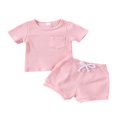 thumbnail image 1 of PENGXIANG Baby Sets T-shirt à Manches Courtes en Maille Côtelée Short, 1 of 6