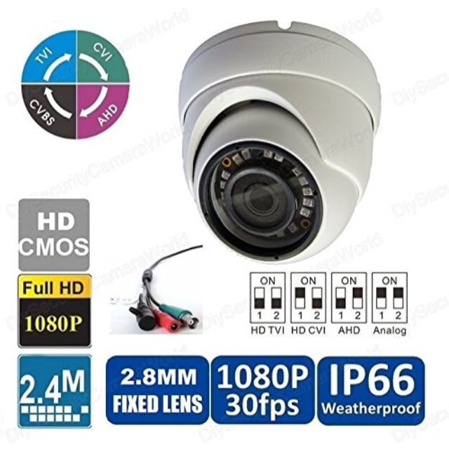 6 pcs HD TVI/CVI/AHD/ANALOG 1080P  Small Bullet  Camera 2.4 MP  2.8mm Lens,