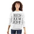 thumbnail image 3 of Redeemed Cross Christian Faith Unisex Plus Fleece Graphic Sweatshirt Brisco Brands 5X, 3 of 5