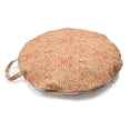 thumbnail image 1 of Butterfly Round Floor Cushion with Handle, Repeating Intricate Form Motifs Consisting of Butterflies Pattern, Pillow for Living Room & Dorms, 18" Round, Pale Peach and Vermilion, by Ambesonne, 1 of 4