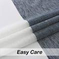 thumbnail image 5 of Uptown Home Navy White Color Block Sheer Farmhouse Window Curtain Panels for Living Room Linen Drape Treatment with Rod Pocket for Bedroom, 50"x84"x2, 5 of 6
