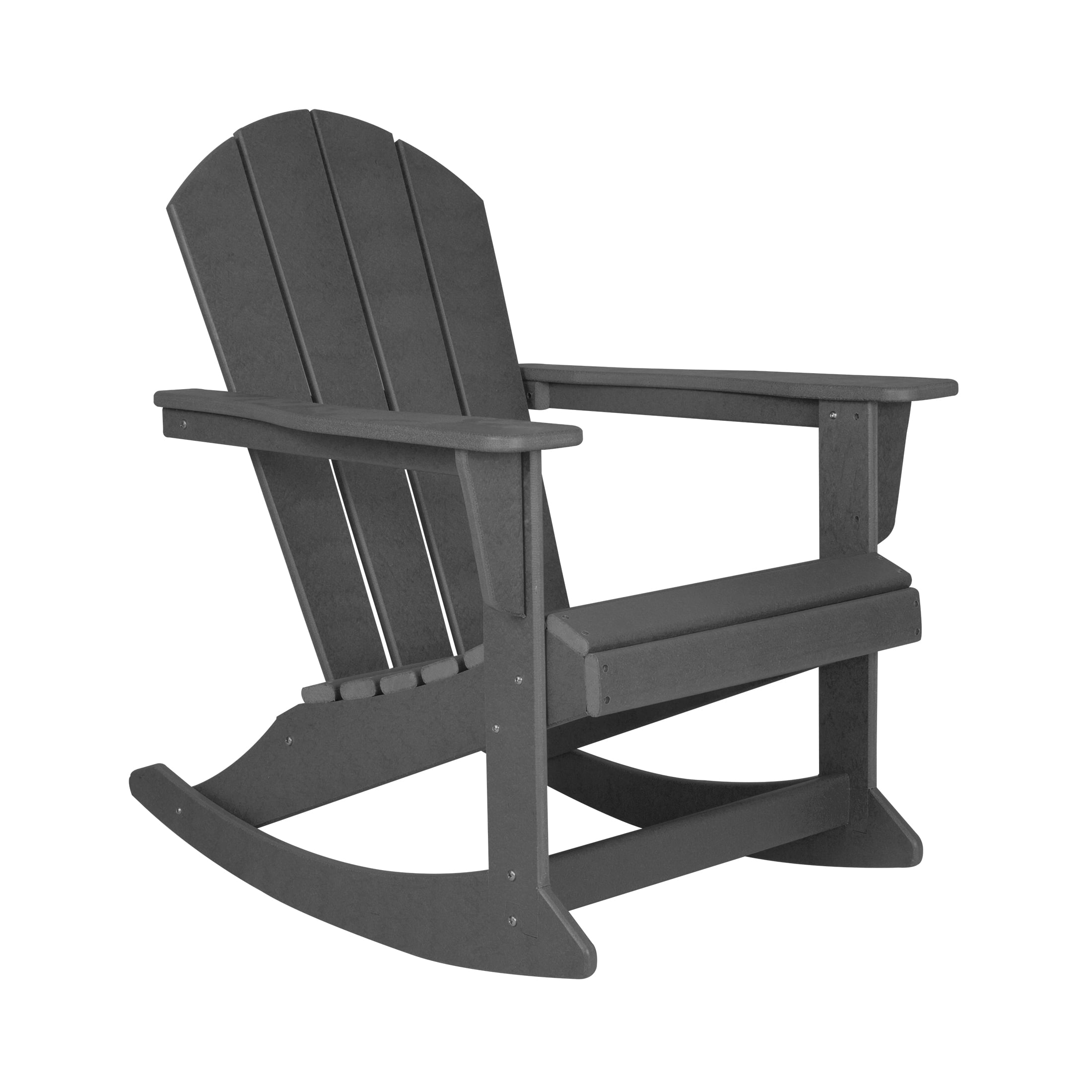 GARDEN Set of 2 - Plastic Outdoor Rocking Chairs for Patio Porch, Gray