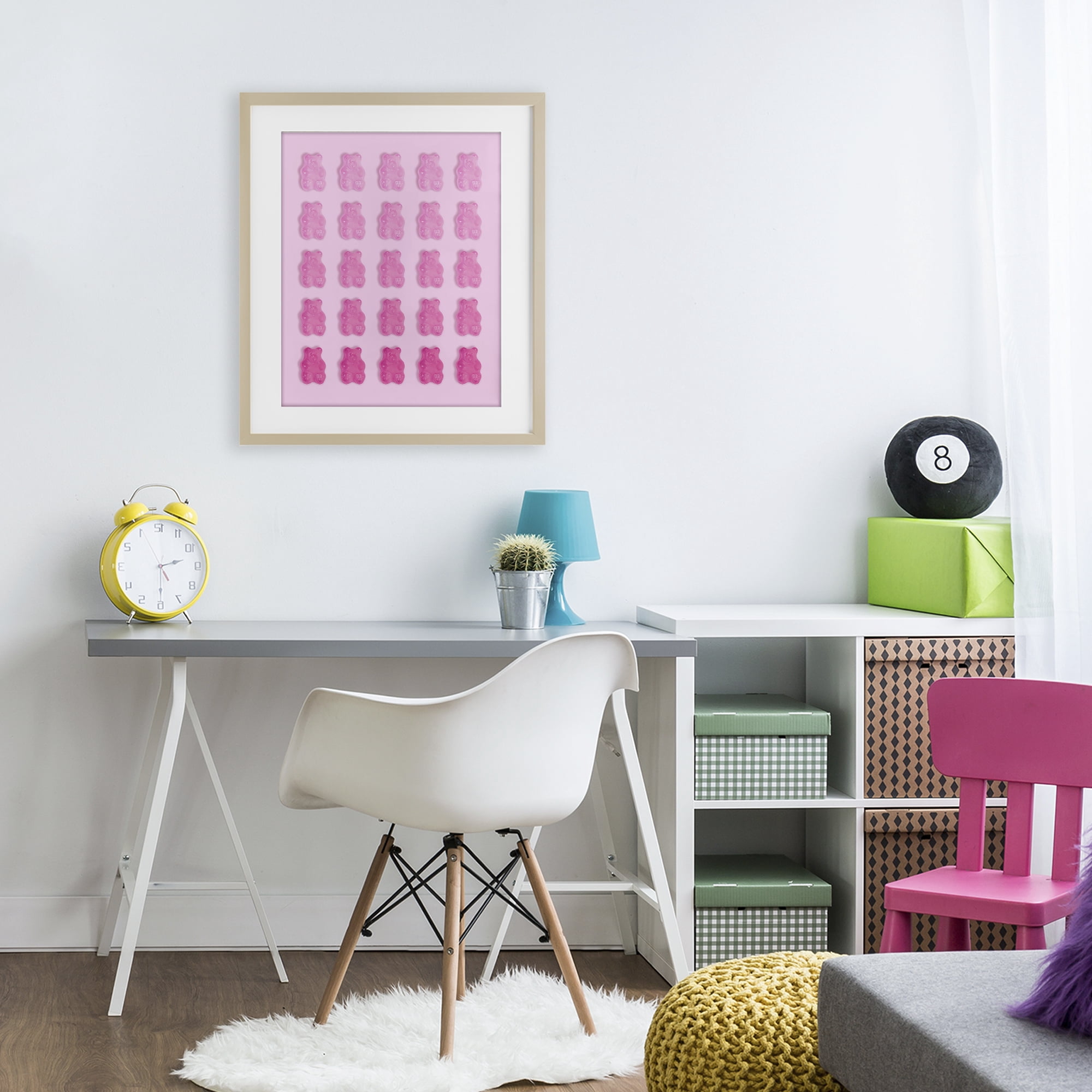 Stupell Industries Gradient Pastel Pink Bears Birch Framed Print Under Glass, design by LISH Creative