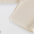 thumbnail image 5 of Splozh Boys Summer Outfit T-Shirt + High Waist Shorts Baby Boy Waffle Knit Set Toddler Kids,Beige,3-4 Years, 5 of 7