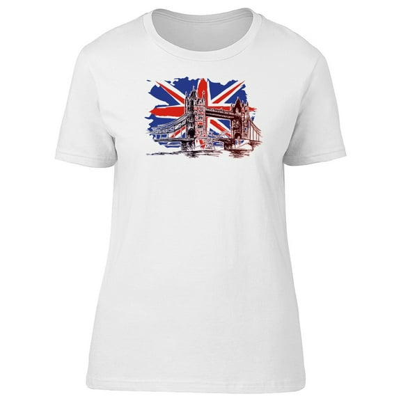 England Flag And Grunge Bridge T-Shirt Men -Image by Shutterstock, Male XX-Large