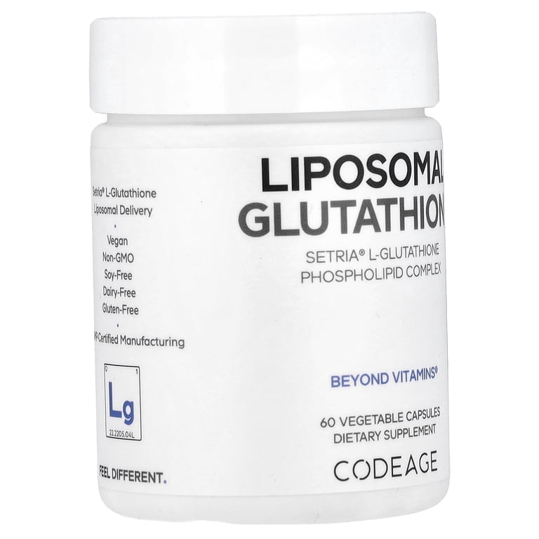 Codeage Liposomal Glutathione, 120 Vegetable Capsules (250 mg per Capsule)